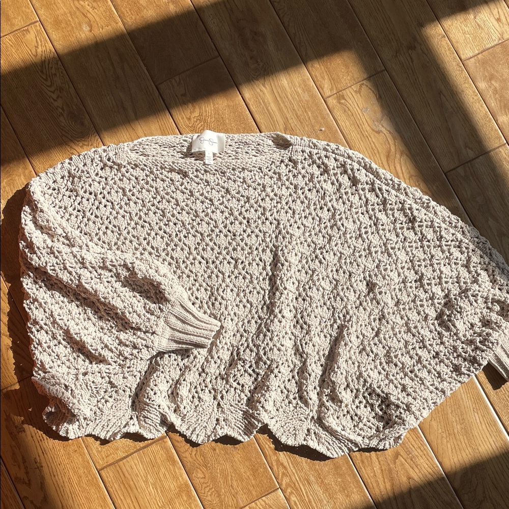 Jessica Simpson Textured Cream Poncho